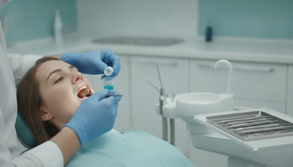Dentist checking teeth for long-term Suboxone dental side effects