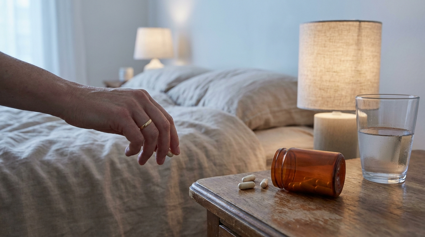 Gabapentin capsules on bedside table illustrating side effects and risks