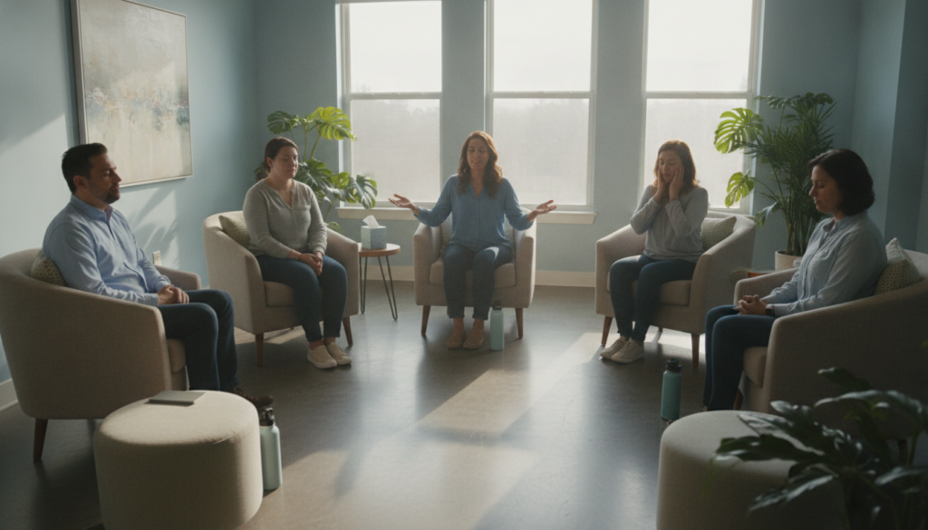 PHP program group therapy for coping skills and treatment progress