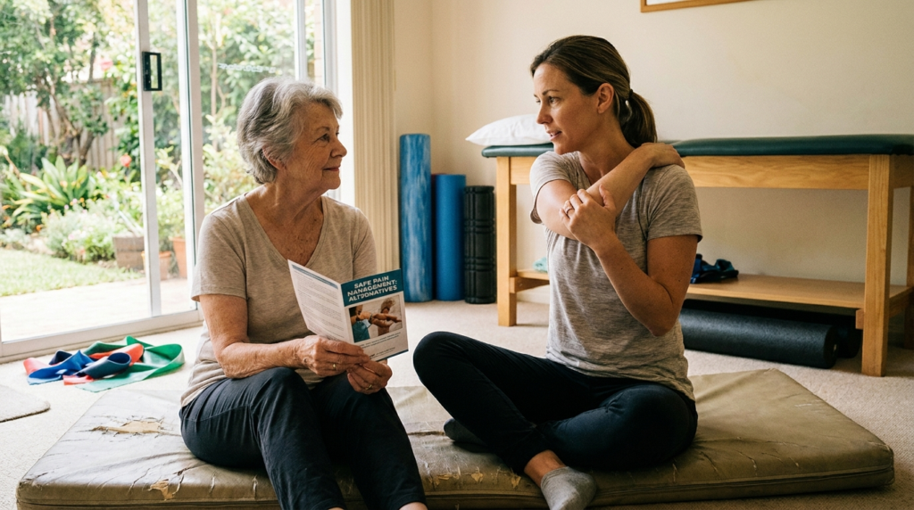 Physical therapy alternative for safer muscle relaxer use