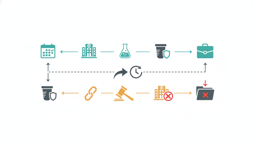 Timeline infographic on rehab leave timing and failed drug tests