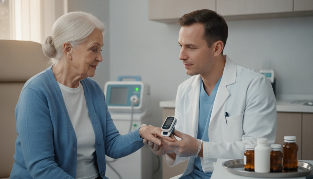 Doctor monitoring respiratory risk from gabapentin vs Lyrica side effects