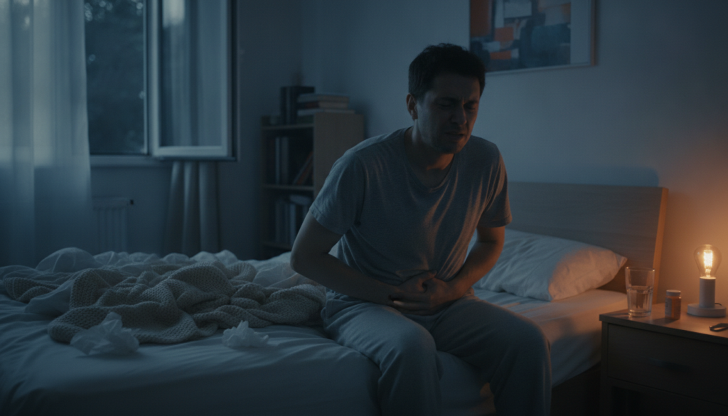 Adult experiencing 7-OH withdrawal symptoms during home detox risk