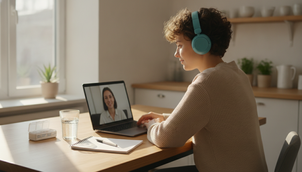 Virtual dual diagnosis IOP session for integrated outpatient care at home