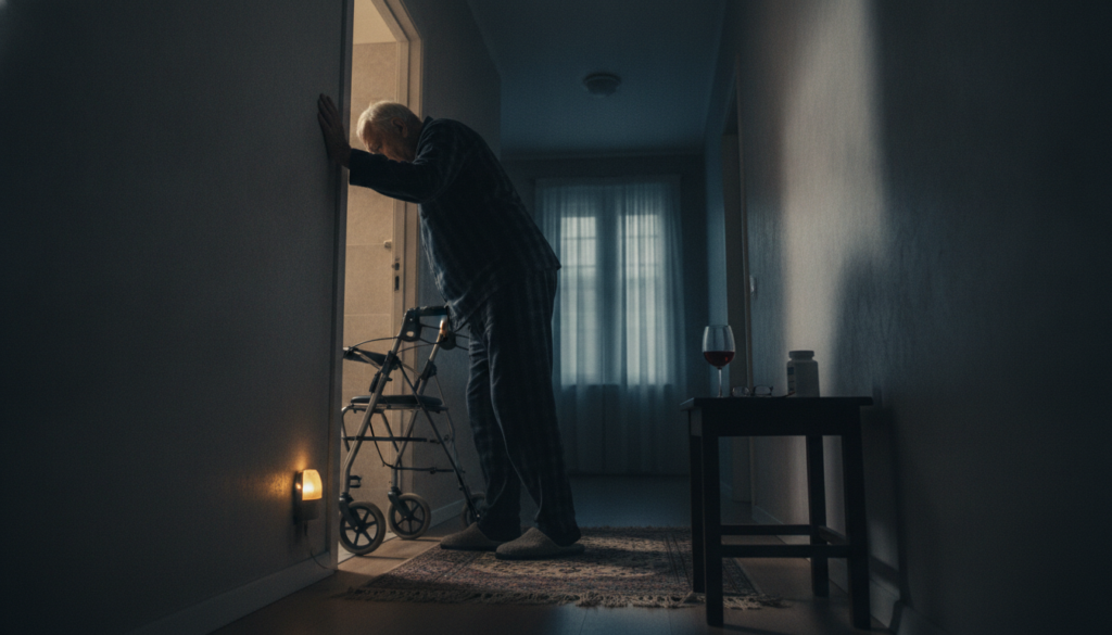 Nighttime fall risk linked to alcohol misuse in older adults