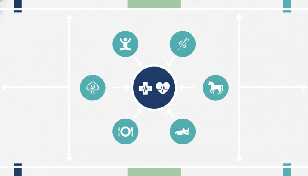 Holistic rehab therapy icons shown around evidence-based addiction care