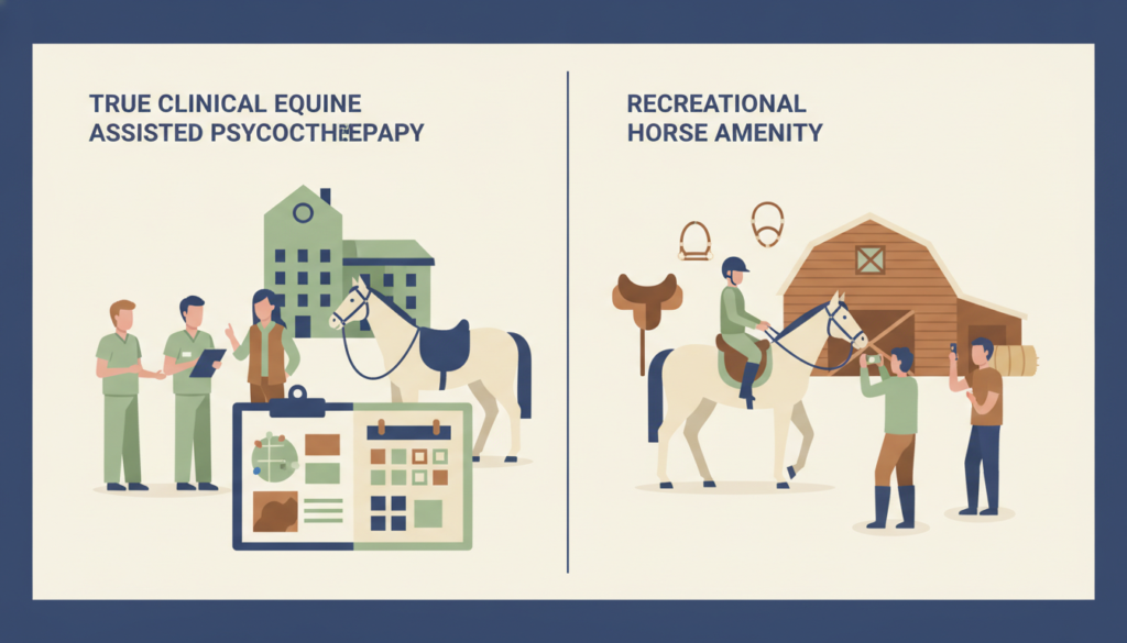 Clinical equine assisted psychotherapy compared with recreational horse activities
