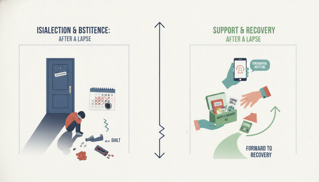 Dialectical abstinence after lapse recovery response infographic