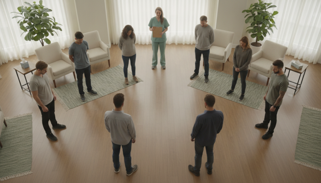 Sociometry warm-up exercise in experiential therapy for addiction