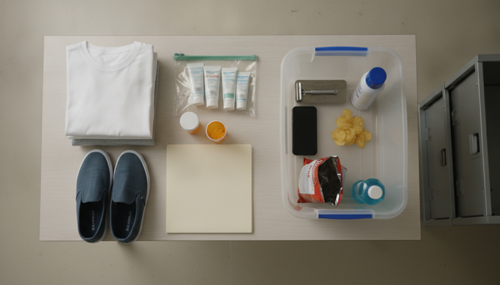 What to bring to rehab and what not to bring shown in organized layout