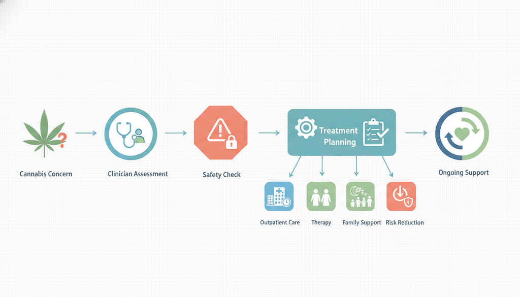 Clinical assessment pathway for cannabis use disorder screening and treatment