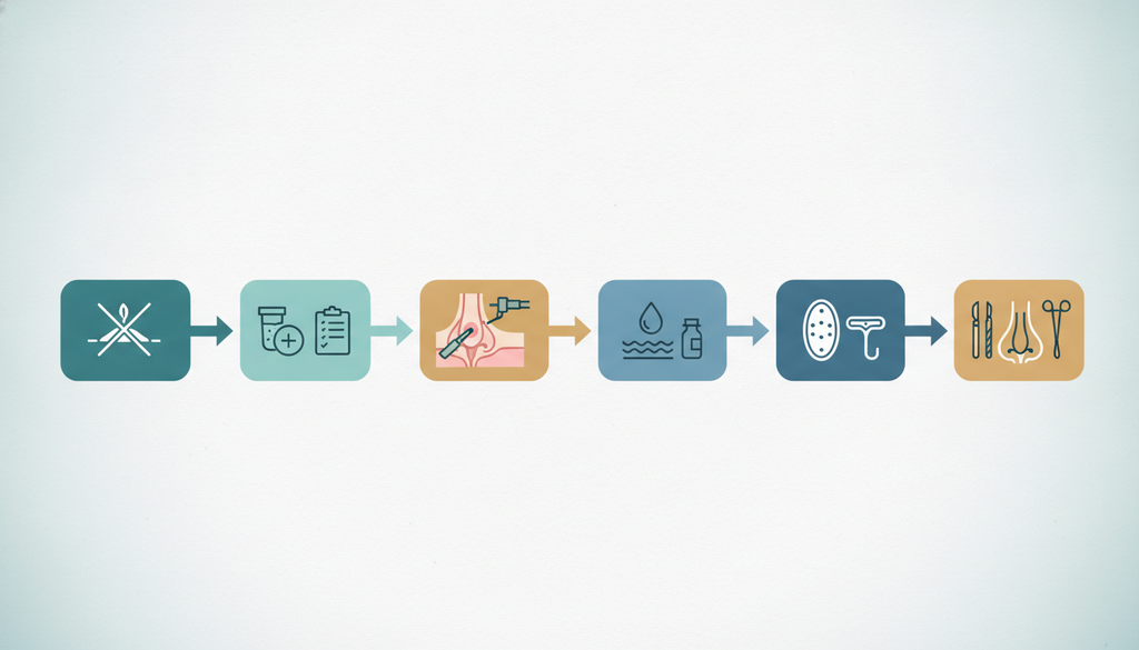 Cocaine nose surgery pathway with abstinence verification and septal button care