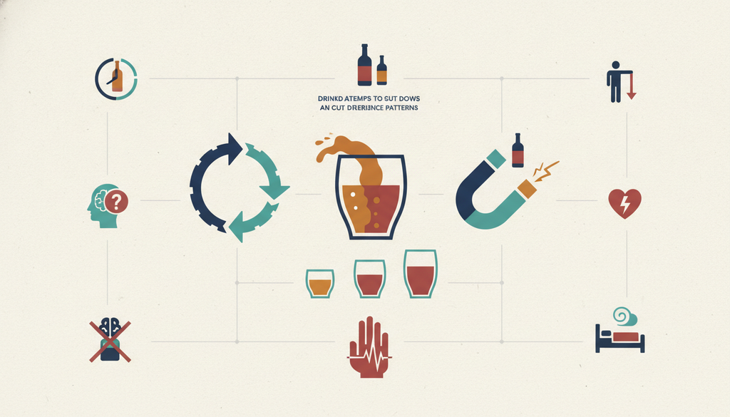 DSM-5 alcohol use disorder criteria infographic highlighting commonly missed signs