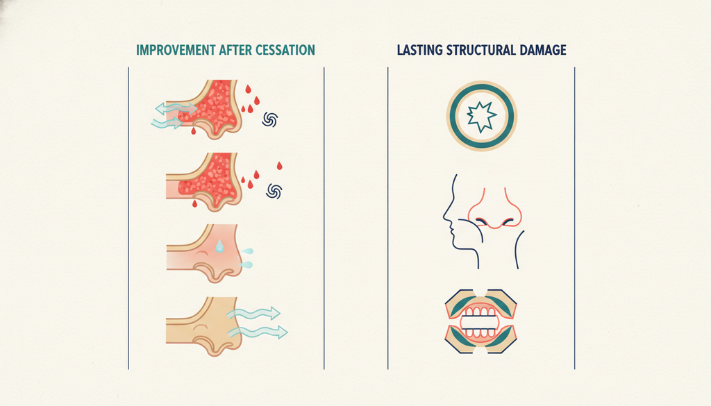 Recoverable cocaine nose symptoms versus permanent septal damage