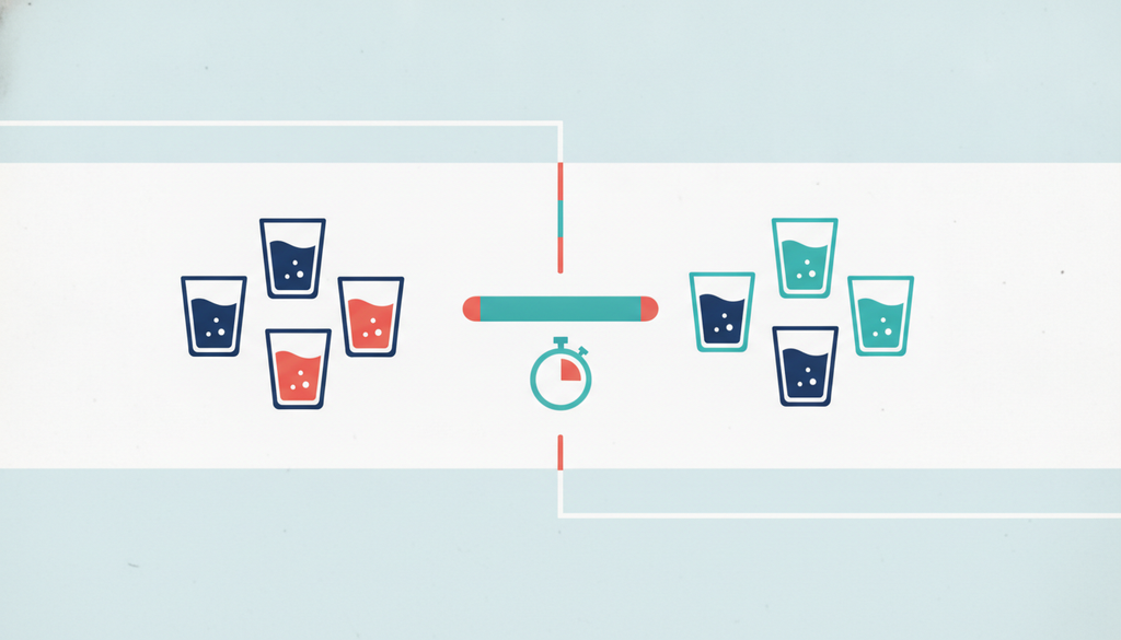 Visual guide to binge drinking threshold with drink icons and stopwatch