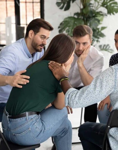 Woman receiving support in Inpatient Rehab in Georgia.